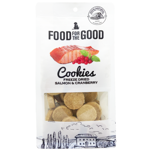 Food For The Good, Dog & Cat Treats, Freeze Dried, Salmon & Cranberry Cookies