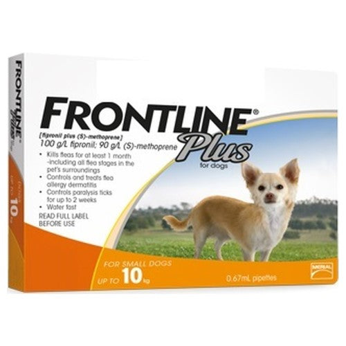 Frontline Plus, Dog Healthcare, Fleas & Ticks, Dogs 2kg to 10kg (Small Dogs)