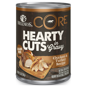 Wellness Core, Dog Wet Food, Grain Free, Hearty Cuts, Chicken & Turkey