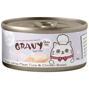 Jollycat, Cat Wet Food, Fresh White Meat Tuna & Chicken Breast in Gravy (By Carton)