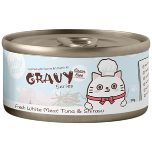 Jollycat, Cat Wet Food, Fresh White Meat Tuna & Shirasu in Gravy (By Carton)