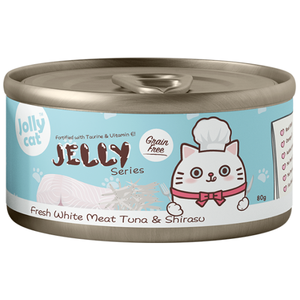 Jollycat, Cat Wet Food, Fresh White Meat Tuna & Shirasu in Jelly (By Carton)