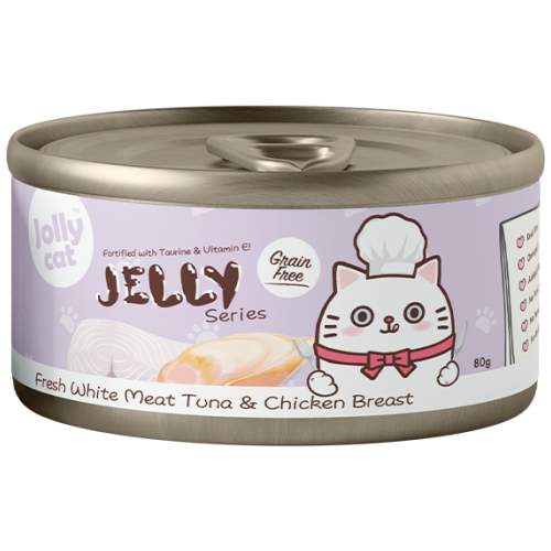 Jollycat, Cat Wet Food, Fresh White Meat Tuna & Chicken Breast in Jelly (By Carton)