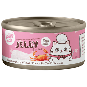 Jollycat, Cat Wet Food, Fresh White Meat Tuna & Crab Surimi in Jelly (By Carton)