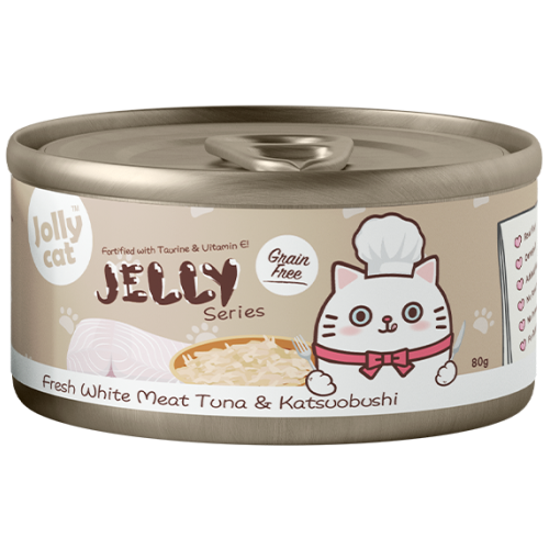 Jollycat, Cat Wet Food, Fresh White Meat Tuna & Katsuobushi in Jelly (By Carton)