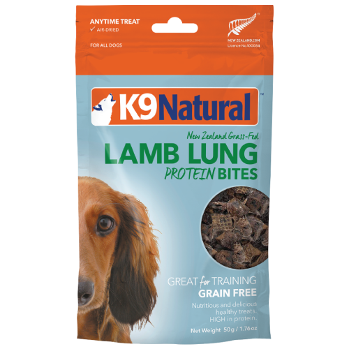 K9 Natural, Dog Treats, Air Dried, Lamb Lung Protein Bites