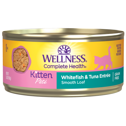 Wellness Complete Health, Cat Wet Food, Grain Free, Pate, Kitten Whitefish & Tuna