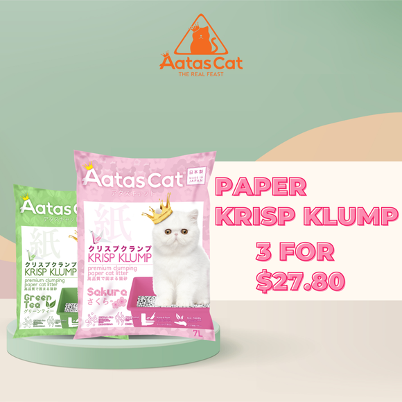 Aatas Cat, Cat Hygiene, Litter, Krisp Klump, Paper Litter, 3 for $27.80 (4 Scents)
