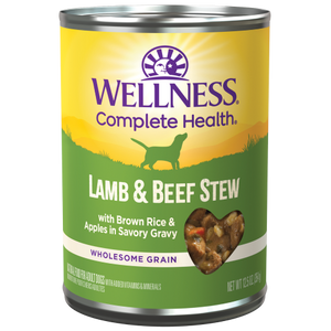 Wellness Complete Health, Dog Wet Food, Lamb & Beef Stew with Brown Rice & Apples