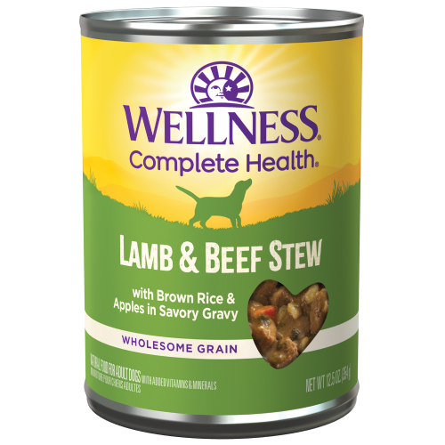 Wellness Complete Health, Dog Wet Food, Lamb & Beef Stew with Brown Rice & Apples