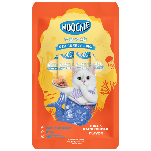 Moochie, Cat Treats, Fairy Purée, Tuna & Katsuobushi (2 Sizes)