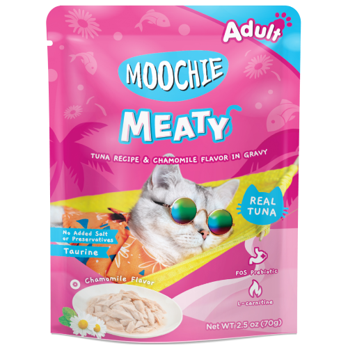 Moochie, Cat Wet Food, Meaty, Tuna Recipe & Chamomile Flavor in Gravy (By Carton)