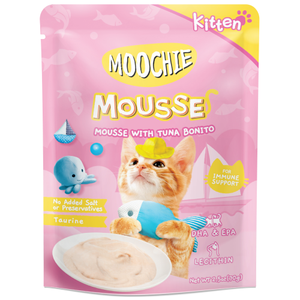 Moochie, Cat Wet Food, Mousse, Kitten, Tuna Bonito (By Carton)