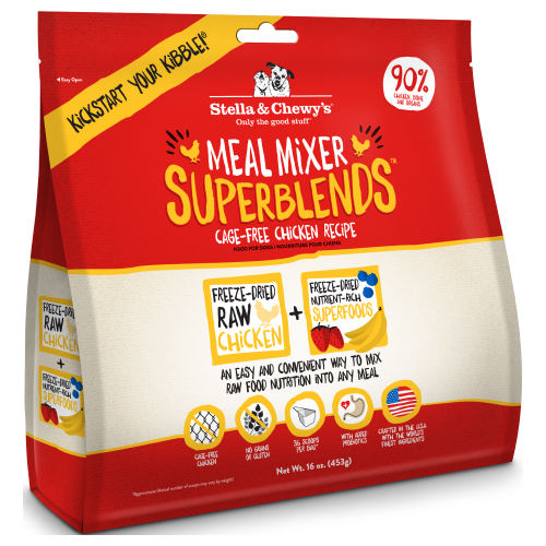 Stella & Chewy's, Dog Food, Meal Mixers, Freeze Dried, Superblends, Cage-Free Chicken