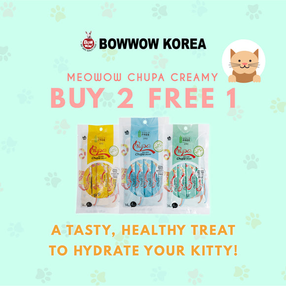 BowWow, Cat Treats, MeoWow Chupa Creamy, Buy 2 FREE 1 (8 Types)