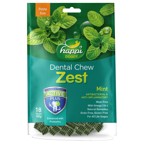 Happi Doggy, Dog Hygiene, Oral & Dental Care, Zest Dental Chew, Mint