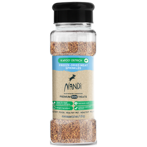 Nandi, Dog Food, Mixers & Toppers, Freeze Dried, Karoo Ostrich Meat Sprinkles