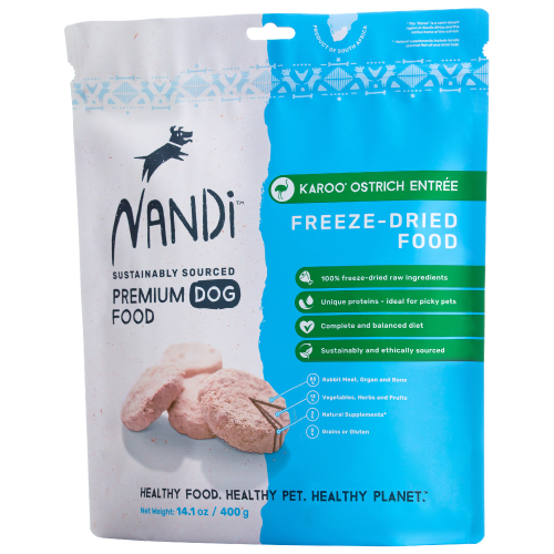 Nandi, Dog Food, Freeze Dried, Karoo Ostrich Sliders