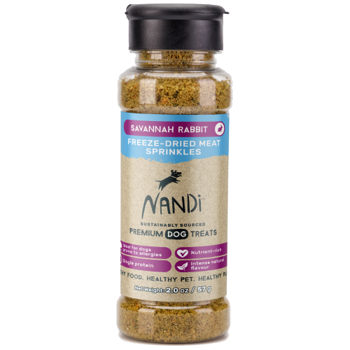 Nandi, Dog Food, Mixers & Toppers, Freeze Dried, Savannah Rabbit Meat Sprinkles
