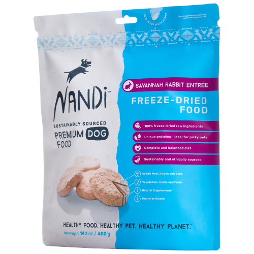 Nandi, Dog Food, Freeze Dried, Savannah Rabbit Sliders