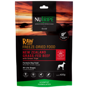 Nutripe, Dog Food, Freeze Dried RAW, New Zealand Grass-fed Beef with Beef Green Tripe