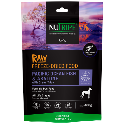 Nutripe, Dog Food, Freeze Dried RAW, Pacific Ocean Fish & Abalone with Green Tripe