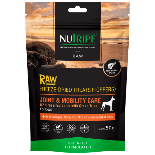 Nutripe, Dog Treats, Freeze Dried RAW, Joint & Mobility Care, New Zealand Grass-fed Lamb with Green Tripe