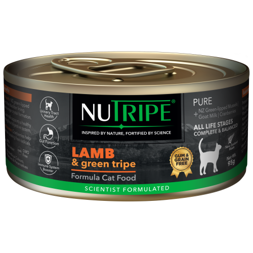 Nutripe, Cat Wet Food, PURE, Gum & Grain Free, Lamb & Green Tripe