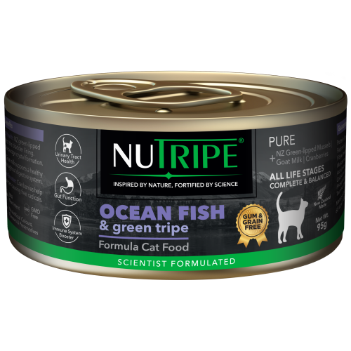Nutripe, Cat Wet Food, PURE, Gum & Grain Free, Ocean Fish & Green Tripe