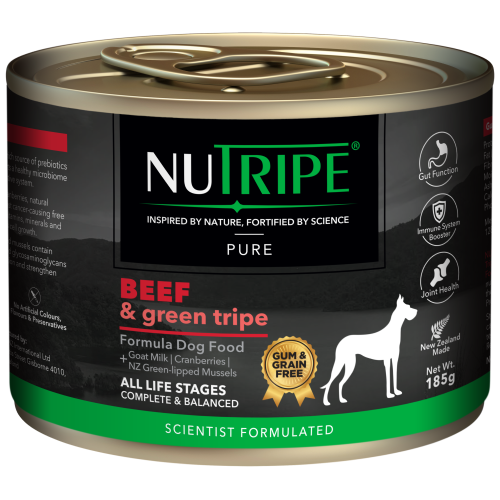 Nutripe, Dog Wet Food, PURE, Gum & Grain Free, Beef & Green Tripe
