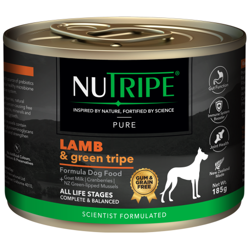 Nutripe, Dog Wet Food, PURE, Gum & Grain Free, Lamb & Green Tripe