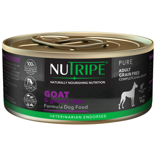 Nutripe, Dog Wet Food, PURE, Adult, Goat & Green Tripe