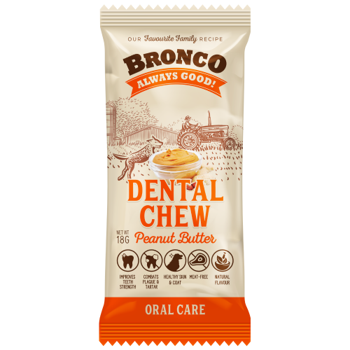 Bronco, Dog Hygiene, Oral & Dental Care, Dental Chew, Peanut Butter (By Carton)