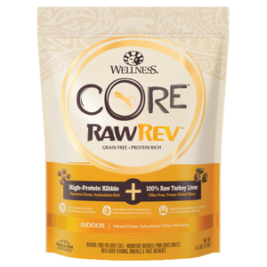 Wellness Core, Cat Dry Food, Grain Free, RawRev, Indoor, Deboned Chicken, Turkey & Chicken Meal + 100% Raw Turkey Liver (2 Sizes)