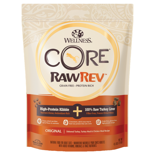 Wellness Core, Cat Dry Food, Grain Free, RawRev, Original, Deboned Turkey, Turkey & Chicken Meal + 100% Raw Turkey Liver