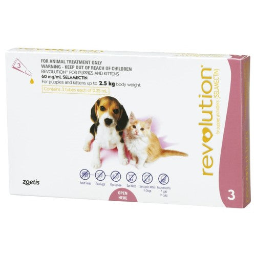 Revolution, Dog & Cat Healthcare, Fleas & Deworm, Puppies & Kittens up to 2.5kg
