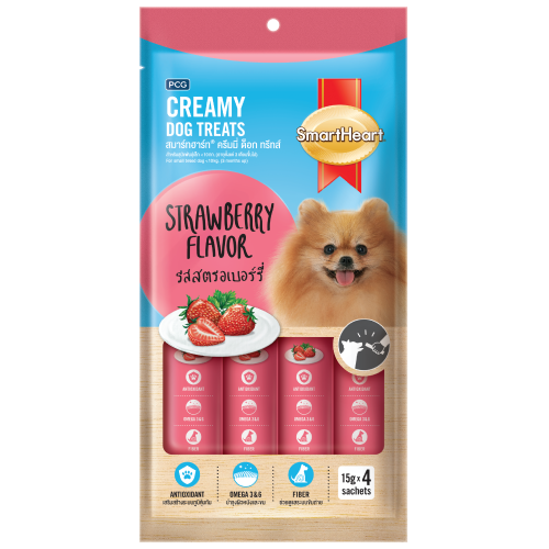 SmartHeart, Dog Treats, Creamy Strawberry