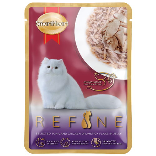SmartHeart, Cat Wet Food, Refine Selected, Tuna with Chicken Drumstick Flake in Jelly