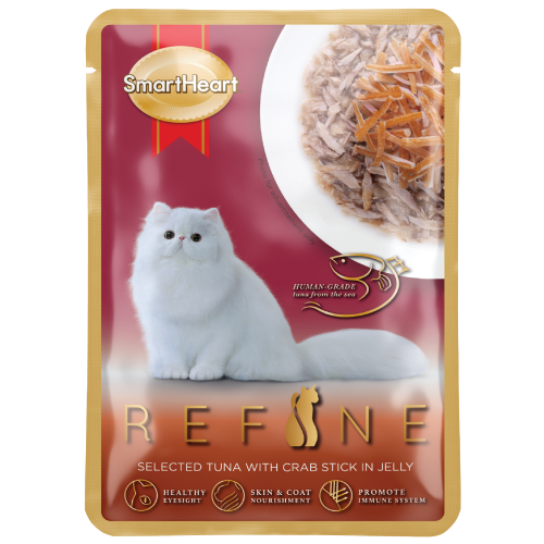 SmartHeart, Cat Wet Food, Refine Selected, Tuna with Crab Stick in Jelly