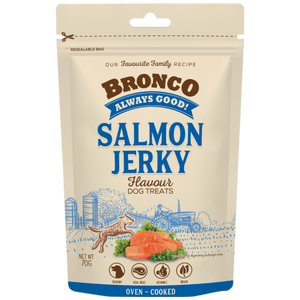 Bronco, Dog Treats, Salmon Jerky (By Carton)