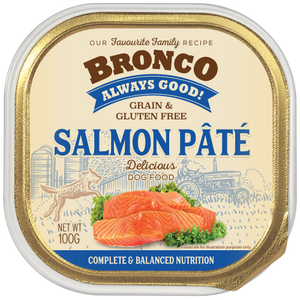Bronco, Dog Wet Food, Grain Free, Salmon Pate (By Carton)