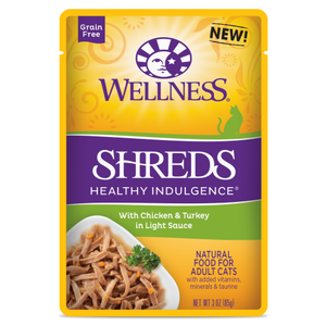 Wellness Complete Health, Cat Wet Food, Grain Free, Healthy Indulgence, Shreds, Chicken & Turkey