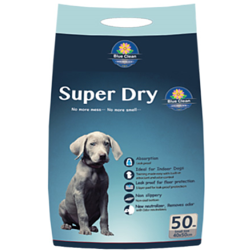 Blue Clean, Dog Hygiene, Pee & Poo, Super Dry SAP 5g, Super Absorbent Pee Pad (2 Sizes)