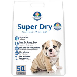 Blue Clean, Dog Hygiene, Pee & Poo, Super Dry SAP 7g, Ultra Absorbent Pee Pad (2 Sizes)