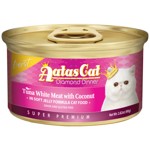 Aatas Cat, Cat Wet Food, Finest Diamond Dinner, Tuna with Coconut in Jelly (By Carton)