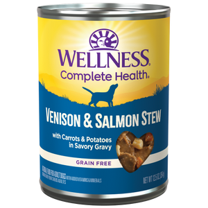 Wellness Complete Health, Dog Wet Food, Grain Free, Venison & Salmon Stew with Carrots & Potatoes