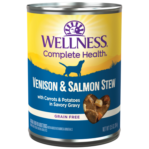 Wellness Complete Health, Dog Wet Food, Grain Free, Venison & Salmon Stew with Carrots & Potatoes