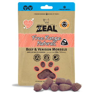 Zeal, Dog & Cat Treats, Freeze Dried, Beef & Venison Morsels