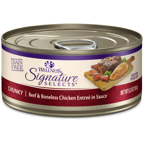 Wellness Core, Cat Wet Food, Grain Free, Signature Selects, Chunky Beef & Chicken