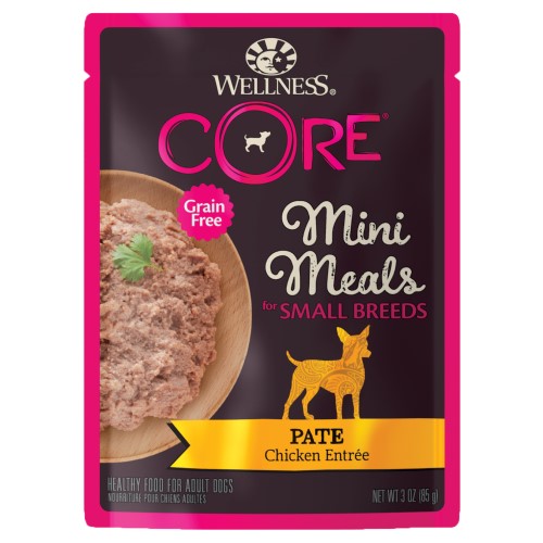 Wellness Core, Dog Wet Food, Grain Free, Small Breed, Mini Meals, Pate, Chicken Entree